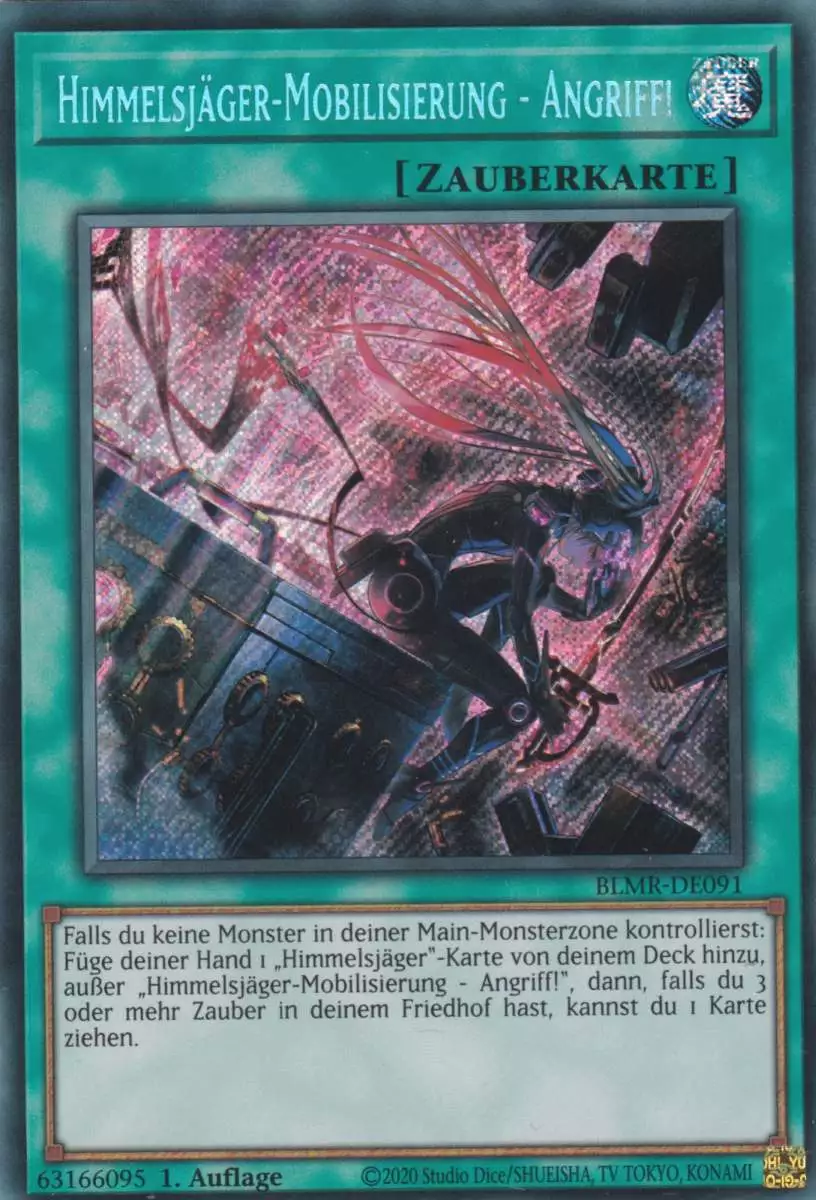 Himmelsjäger-Mobilisierung - Angriff! BLMR-DE091 ist in Secret Rare Yu-Gi-Oh Karte aus Battles of Legend Monstrous Revenge 1.Auflage