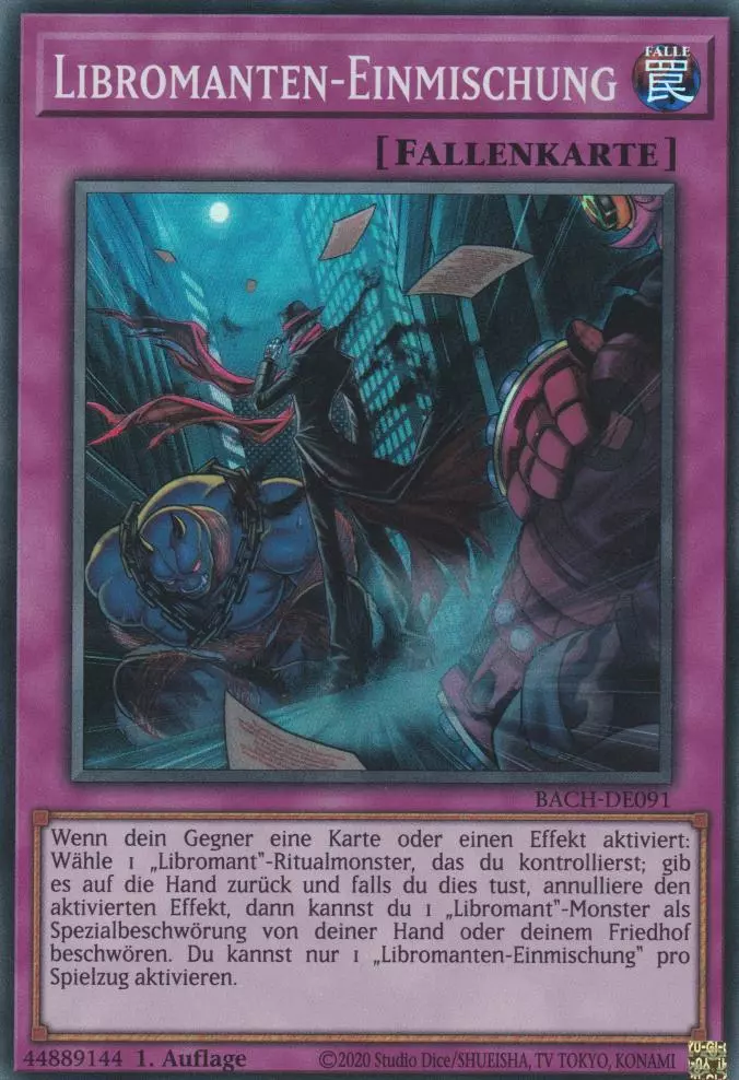 Libromanten-Einmischung BACH-DE091 ist in Super Rare Yu-Gi-Oh Karte aus Battle of Chaos 1.Auflage