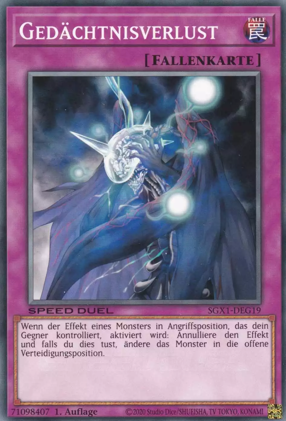 Gedächtnisverlust SGX1-DEG19 ist in Common Yu-Gi-Oh Karte aus Speed Duel GX Duel Academy Box 1.Auflage