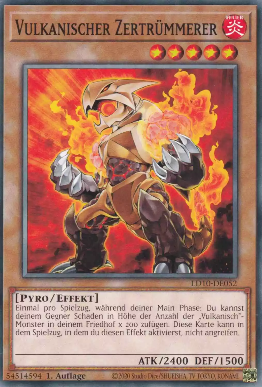 Vulkanischer Zertrümmerer LD10-DE052 ist in Common Yu-Gi-Oh Karte aus Legendary Duelists Soulburning Volcano 1.Auflage