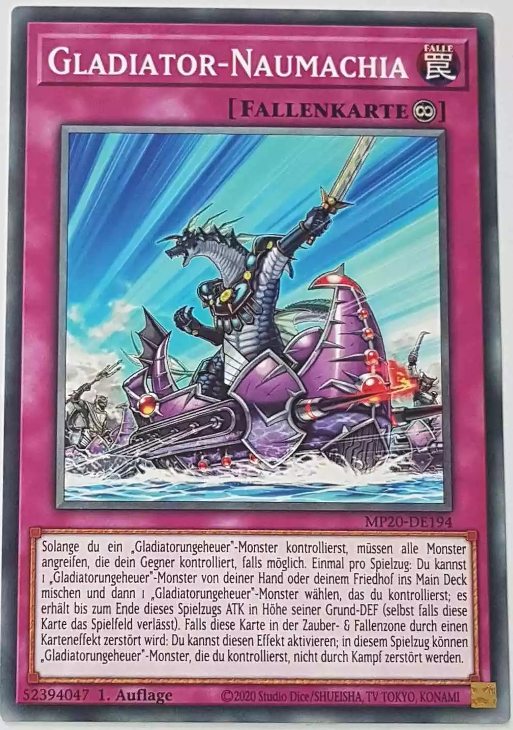 Gladiator-Naumachia MP20-DE194 ist in Common Yu-Gi-Oh Karte aus 2020 Tin of Lost Memories 1.Auflage