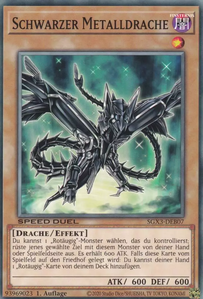 Schwarzer Metalldrache SGX3-DEB07 ist in Common Yu-Gi-Oh Karte aus Speed Duel GX: Duelists of Shadows 1.Auflage