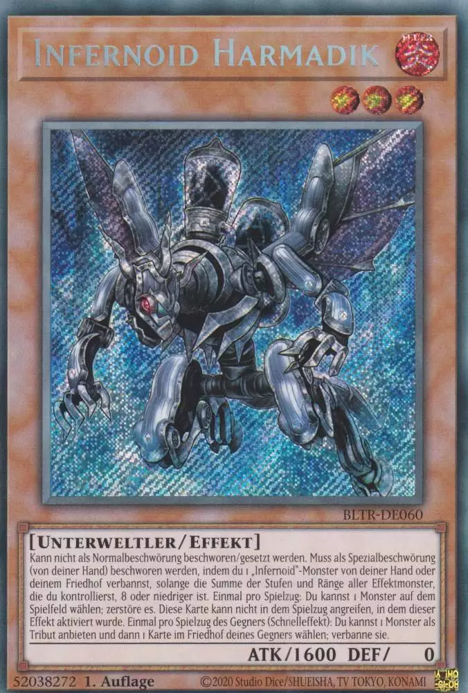 Infernoid Harmadik BLTR-DE060 ist in Secret Rare Yu-Gi-Oh Karte aus Battles of Legend Terminal Revenge 1.Auflage