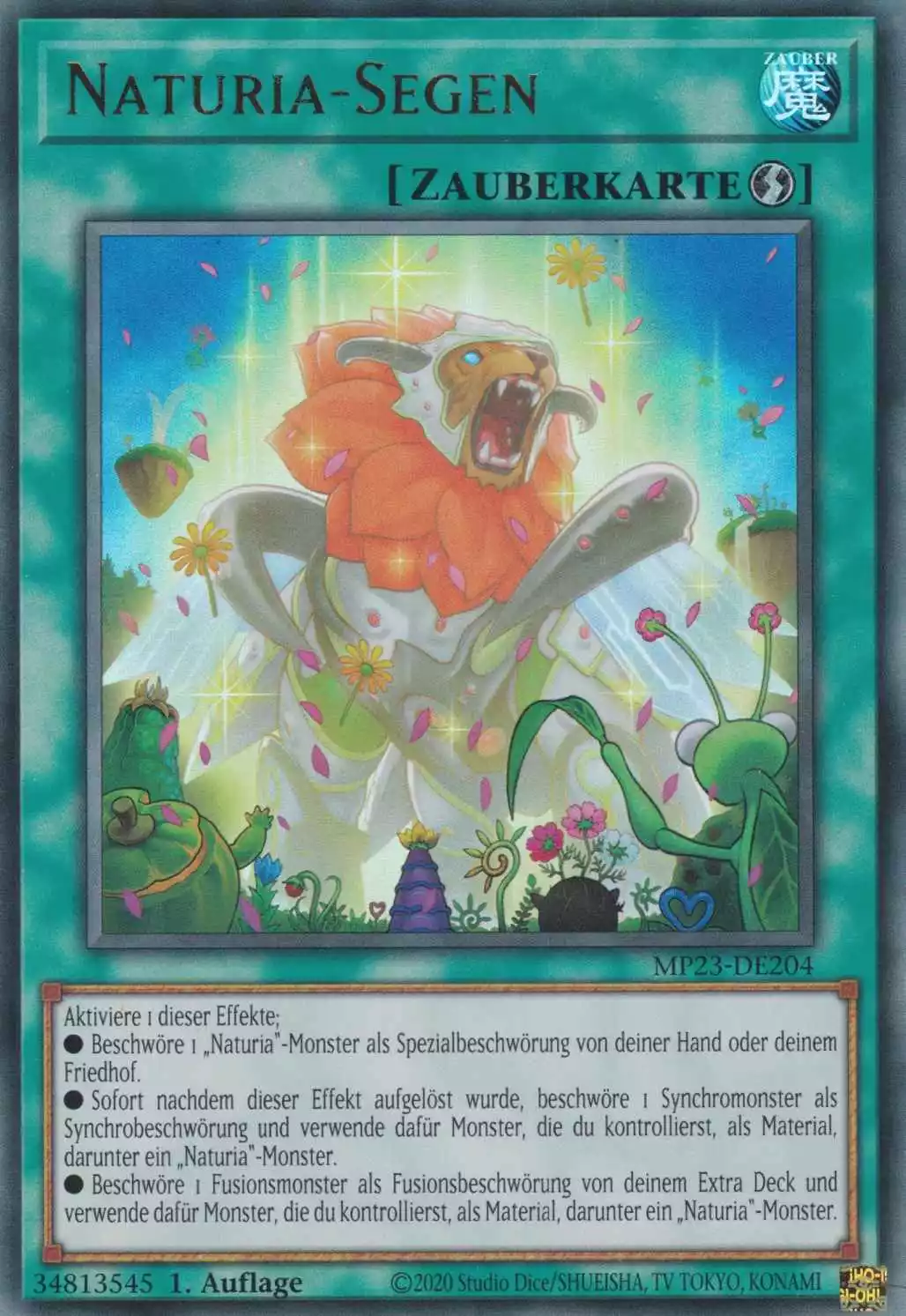 Naturia-Segen MP23-DE204 ist in Ultra Rare Yu-Gi-Oh Karte aus 25th Anniversary Tin Dueling Heroes 1.Auflage