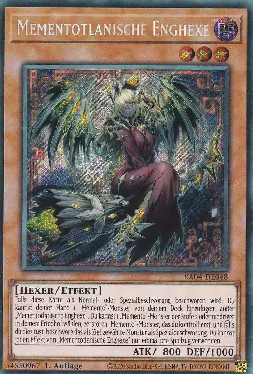 Mementotlanische Enghexe RA04-DE048 ist in Secret Rare Yu-Gi-Oh Karte aus Quarter Century Stampede 1.Auflage
