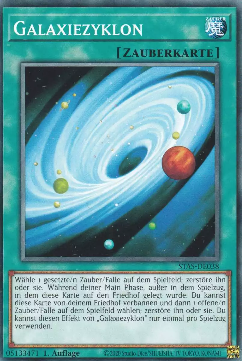 Galaxiezyklon STAS-DE038 ist in Common Yu-Gi-Oh Karte aus 2-Player Starter Set 1.Auflage