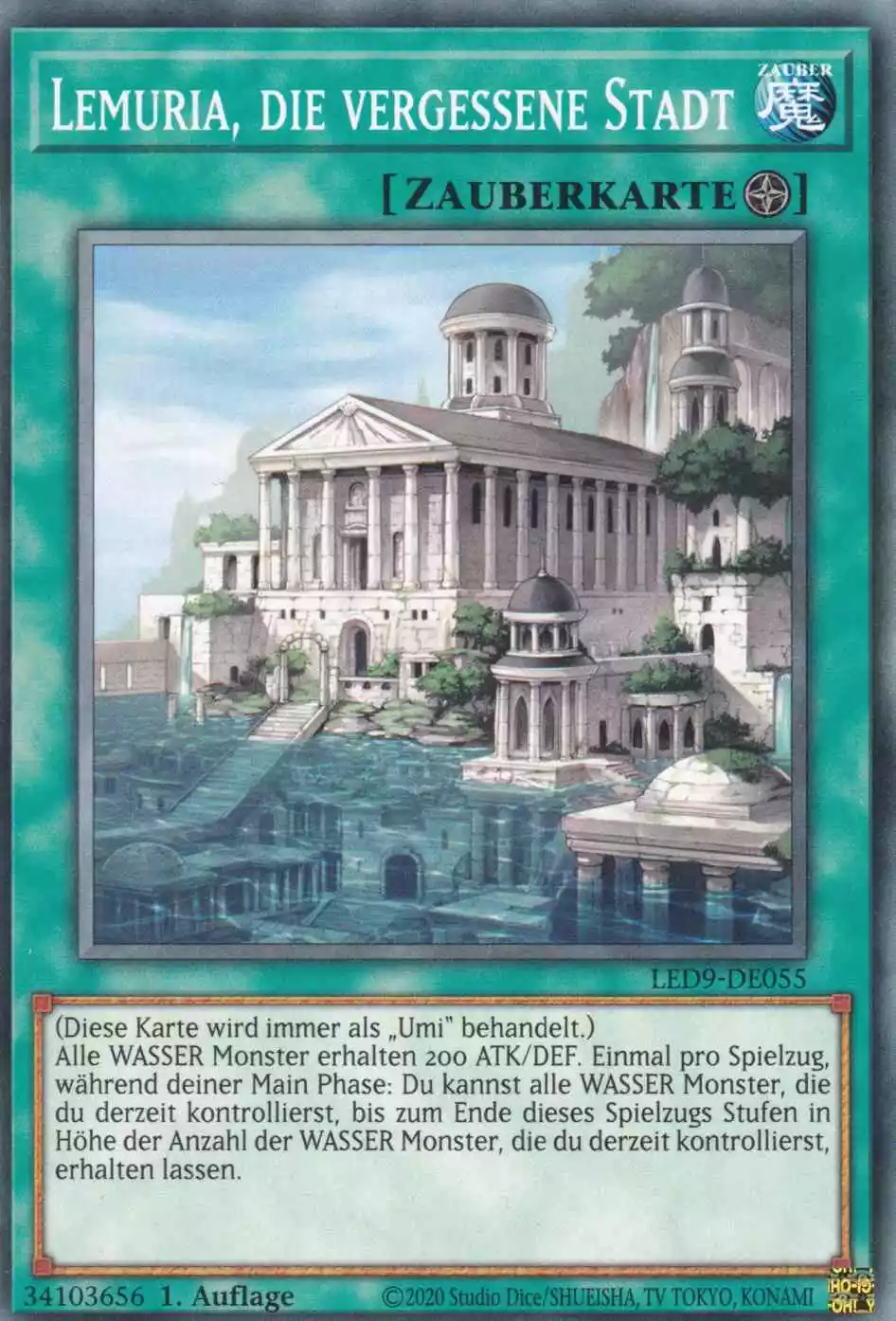 Lemuria, die vergessene Stadt LED9-DE055 ist in Common Yu-Gi-Oh Karte aus Legendary Duelists Duels from the Deep 1.Auflage