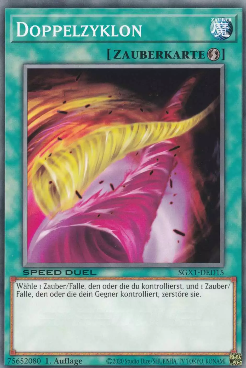 Doppelzyklon SGX1-DED15 ist in Common Yu-Gi-Oh Karte aus Speed Duel GX Duel Academy Box 1.Auflage