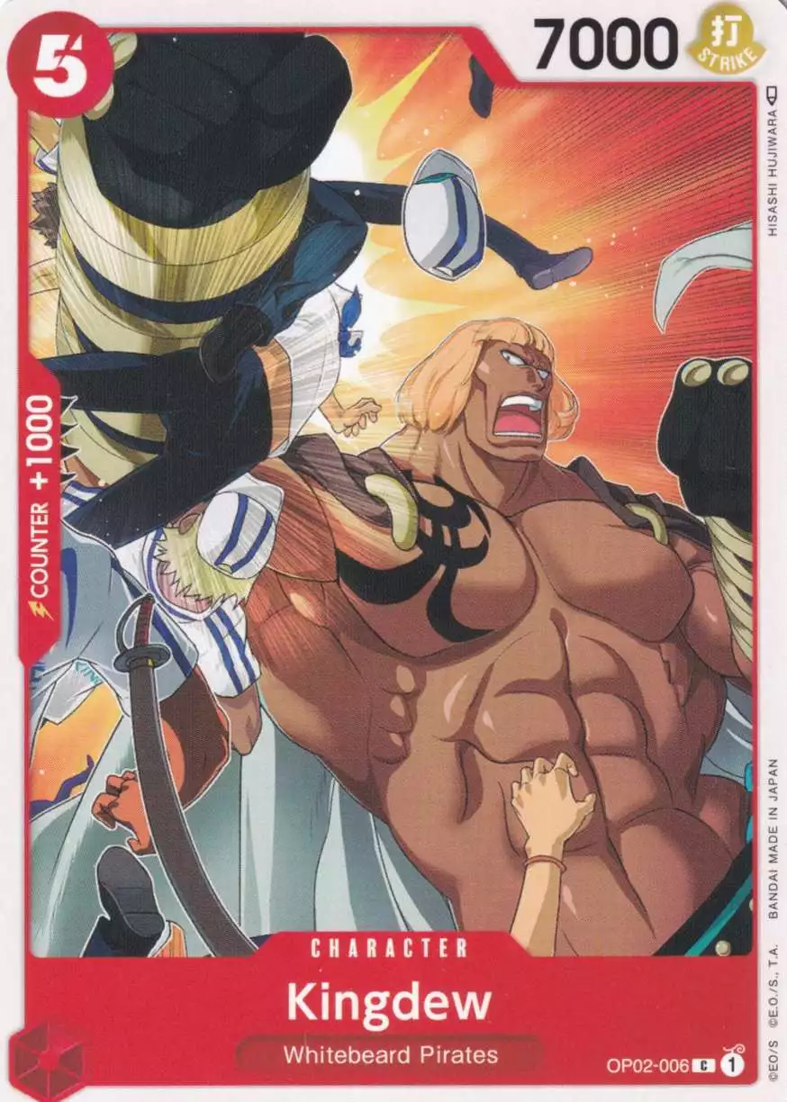 Kingdew OP02-006 ist in Common. Die One Piece Karte ist aus Paramount War OP-02 in Normal Art.