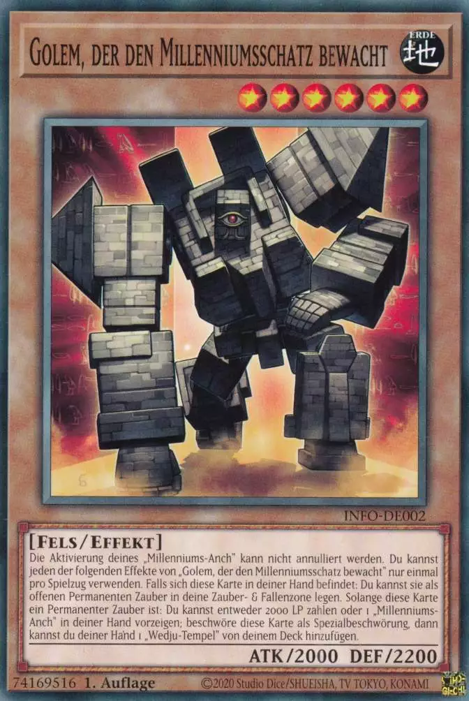 Golem, der den Millenniumsschatz bewacht INFO-DE002 ist in Common Yu-Gi-Oh Karte aus The Infinite Forbidden 1.Auflage