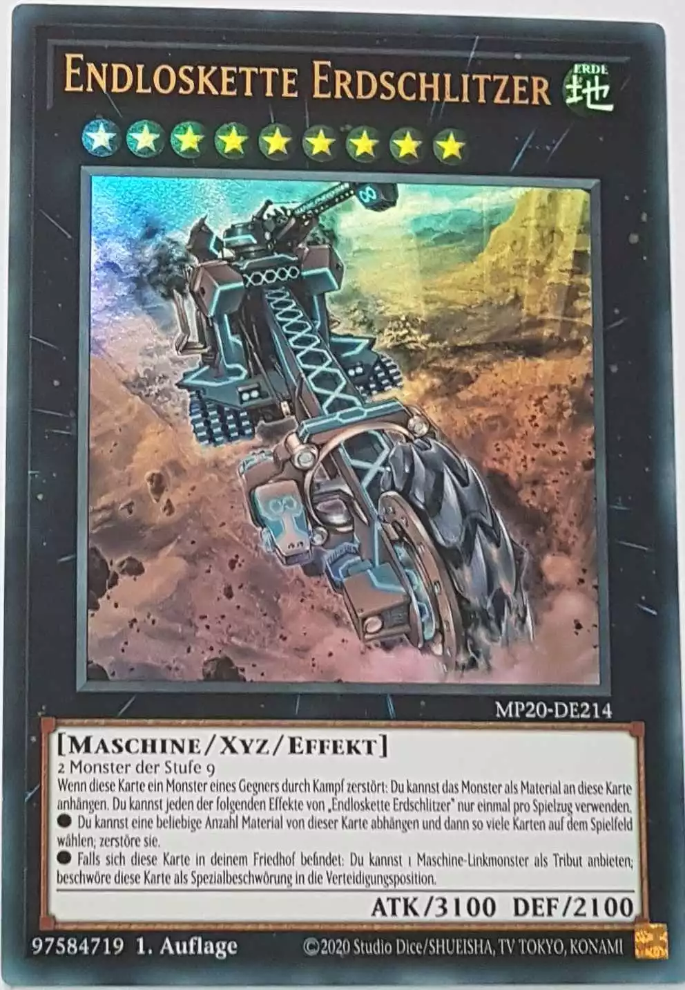 Endloskette Erdschlitzer MP20-DE214 ist in Ultra Rare Yu-Gi-Oh Karte aus 2020 Tin of Lost Memories 1.Auflage