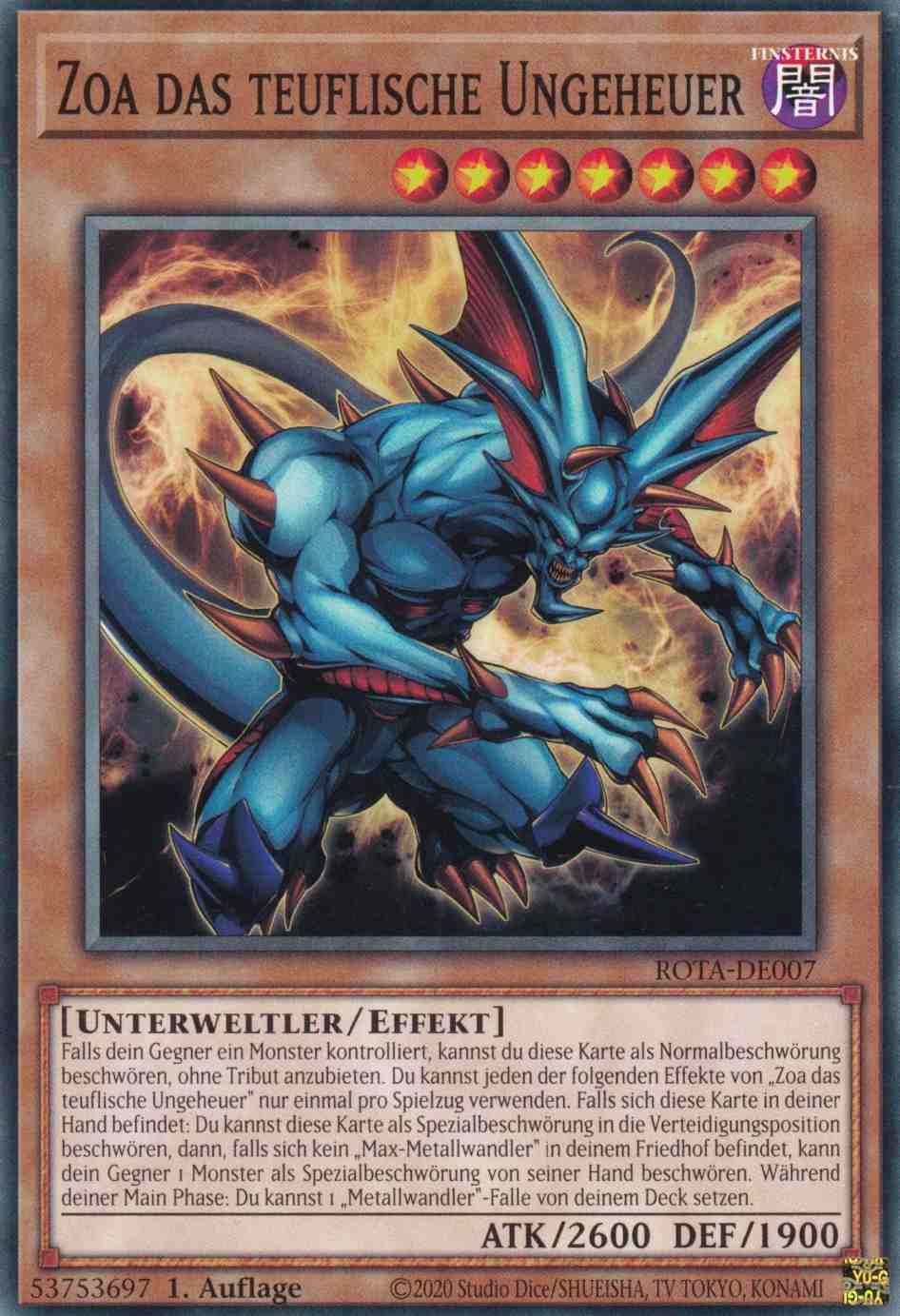 Zoa das teuflische Ungeheuer ROTA-DE007 ist in Common Yu-Gi-Oh Karte aus Rage of the Abyss 1.Auflage