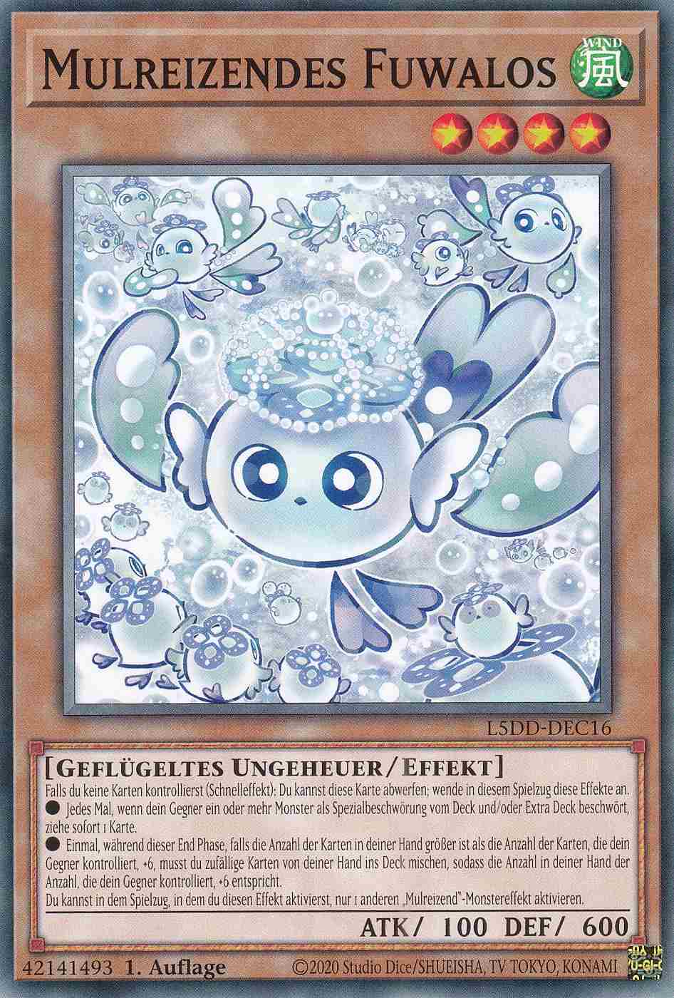 Mulreizendes Fuwalos Common L5DD-DEC16 Yugioh Karte Mulreizendes Fuwalos L5DD-DEC16 ist in Common Yu-Gi-Oh Karte aus Legendary 5D’s Decks 1.Auflage