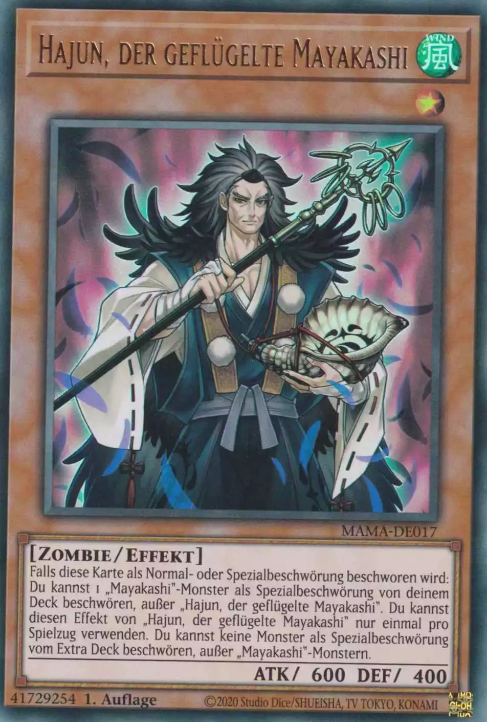 Hajun, der geflügelte Mayakashi MAMA-DE017 ist in Ultra Rare Yu-Gi-Oh Karte aus Magnificent Mavens 1.Auflage