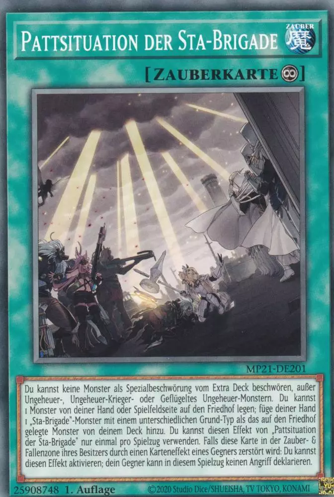 Pattsituation der Sta-Brigade MP21-DE201 ist in Common Yu-Gi-Oh Karte aus Tin of Ancient Battles 1.Auflage
