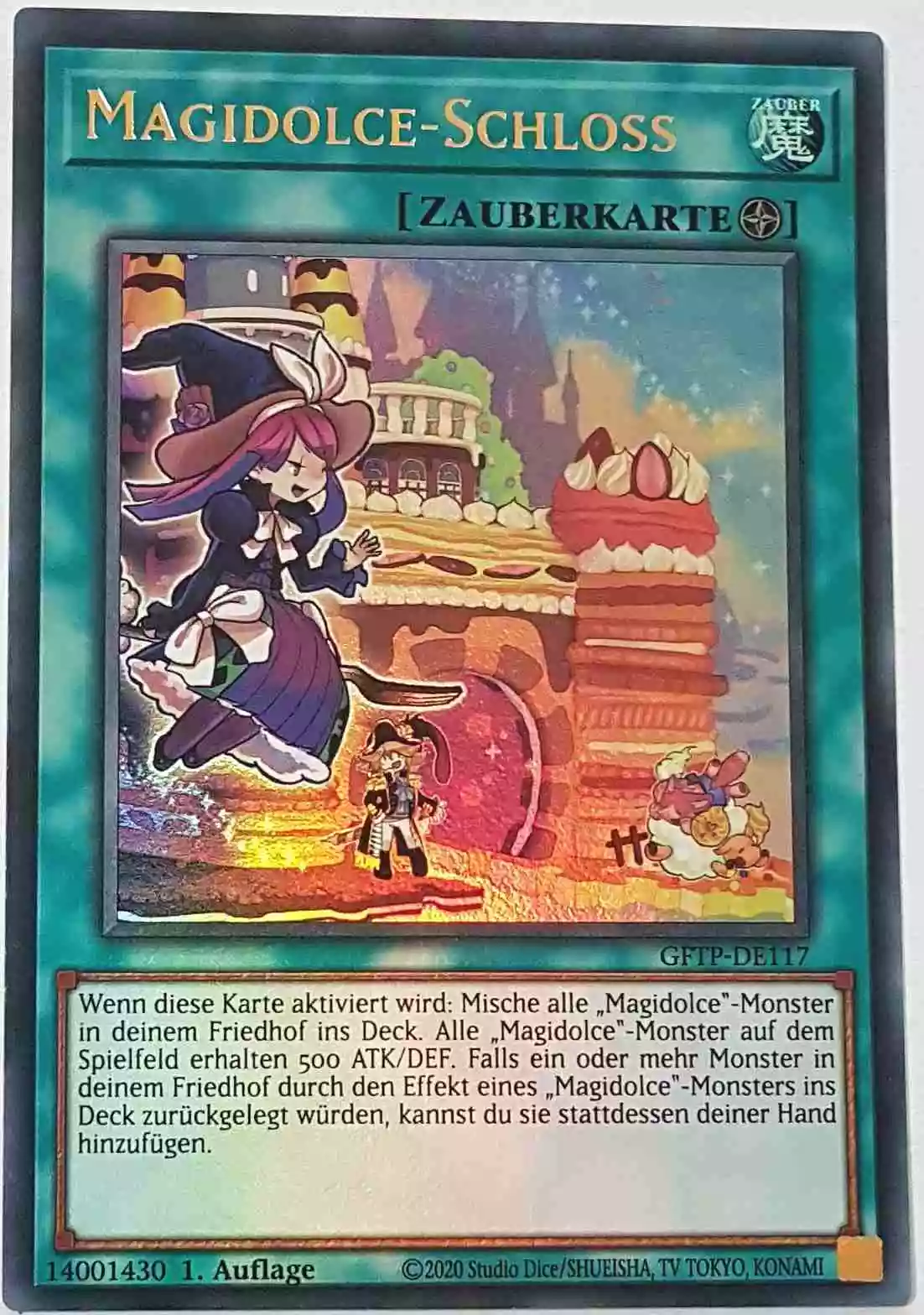 gftp-de117-magidolce-schloss-ultra-rare-ghost-from-the-past Magidolce-Schloss GFTP-DE117 ist in Ultra Rare Yu-Gi-Oh Karte aus Ghost From The Past 1.Auflage