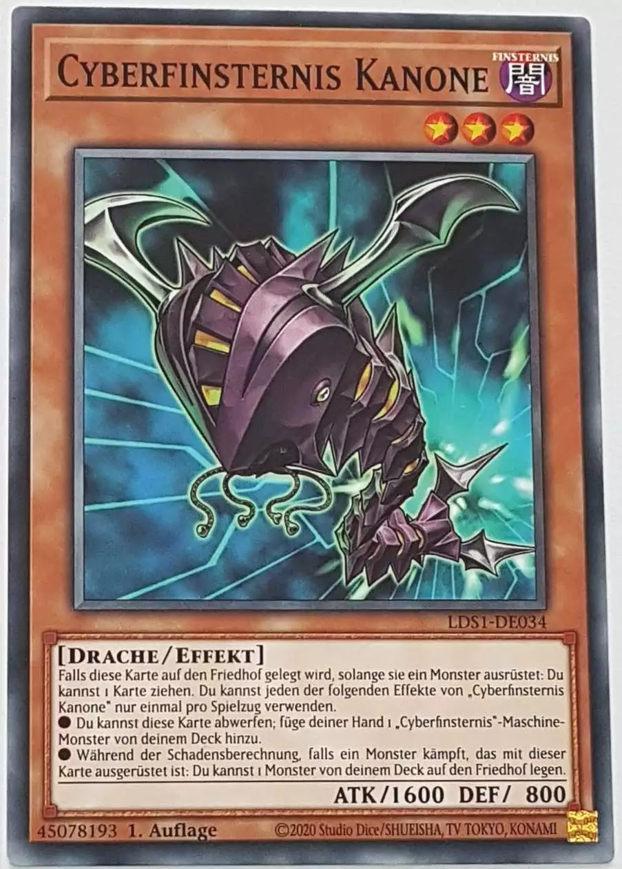 Cyberfinsternis Kanone LDS1-DE034 ist in Common Yu-Gi-Oh Karte aus Legendary Duelists: Season 1 1.Auflage