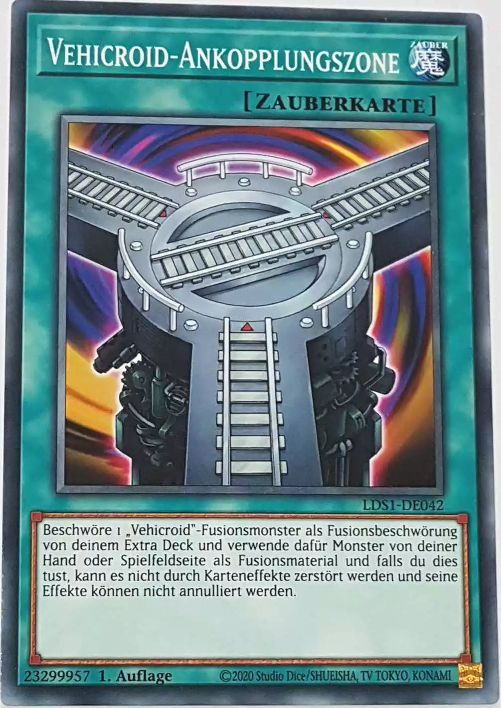 Vehicroid-Ankopplungszone LDS1-DE042 ist in Common Yu-Gi-Oh Karte aus Legendary Duelists: Season 1 1.Auflage