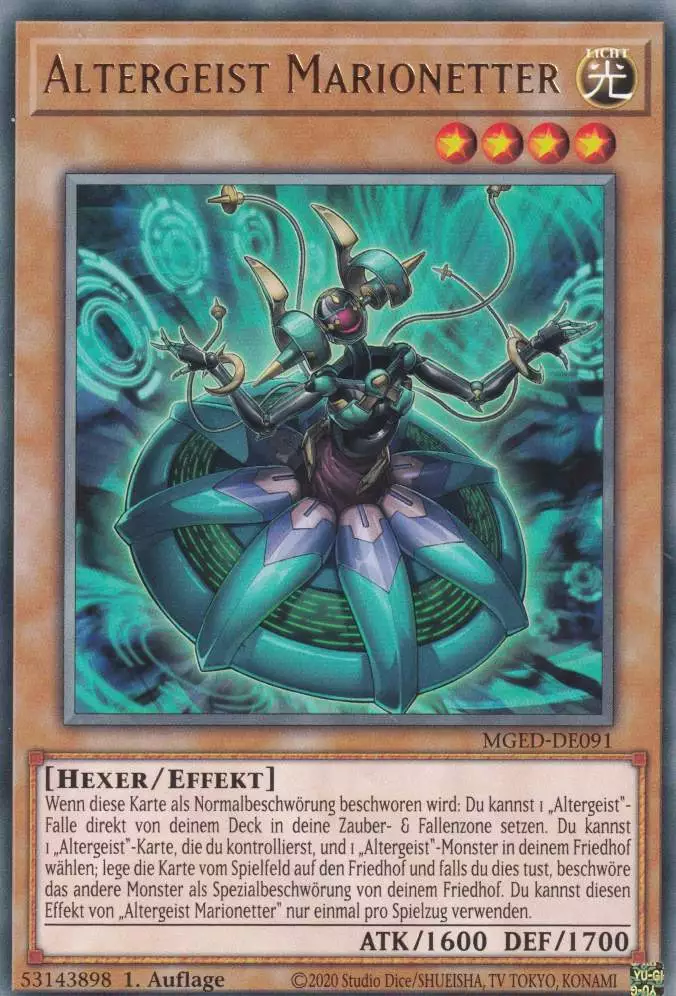 Altergeist Marionetter MGED-DE091 ist in Rare Yu-Gi-Oh Karte aus Maximum Gold El Dorado 1.Auflage