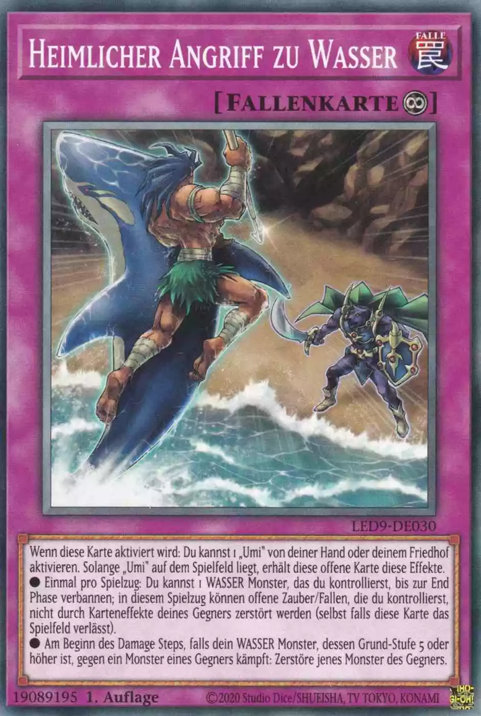 Heimlicher Angriff zu Wasser LED9-DE030 ist in Common Yu-Gi-Oh Karte aus Legendary Duelists Duels from the Deep 1.Auflage