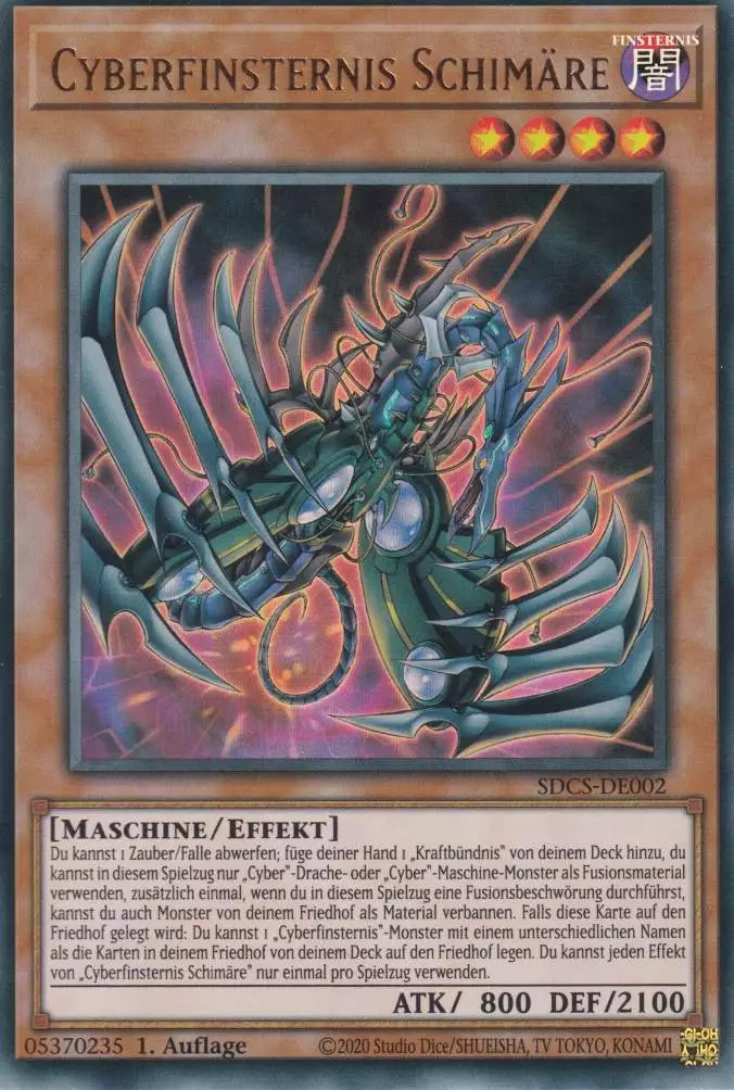 Cyberfinsternis Schimäre SDCS-DE002 ist in Ultra Rare Yu-Gi-Oh Karte aus Cyber Strike 1.Auflage