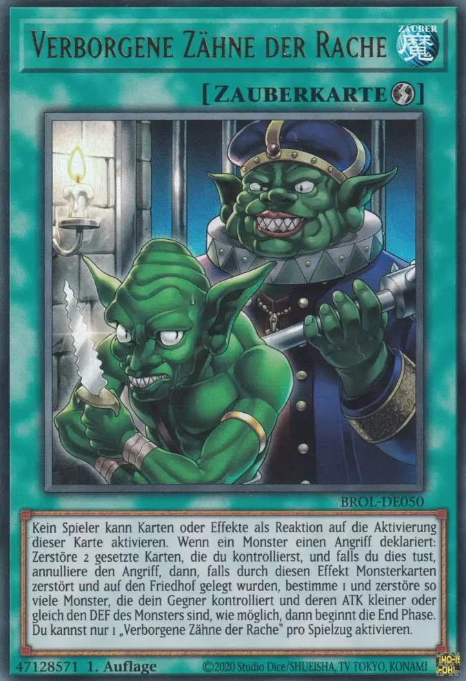 Verborgene Zähne der Rache BROL-DE050 ist in Ultra Rare Yu-Gi-Oh Karte aus Brothers of Legend 1.Auflage