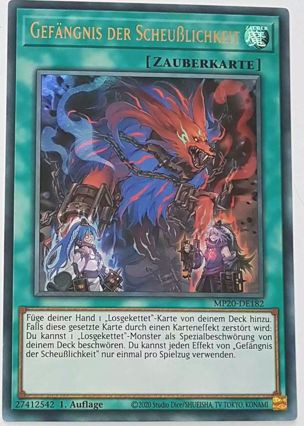 Gefängnis der Scheußlichkeit MP20-DE182 ist in Ultra Rare Yu-Gi-Oh Karte aus 2020 Tin of Lost Memories 1.Auflage