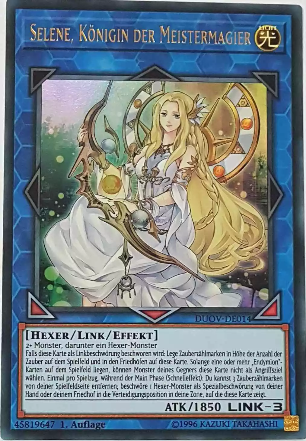 Selene, Königin der Meistermagier DUOV-DE014 ist in Ultra Rare Yu-Gi-Oh Karte aus Duel Overload 1.Auflage