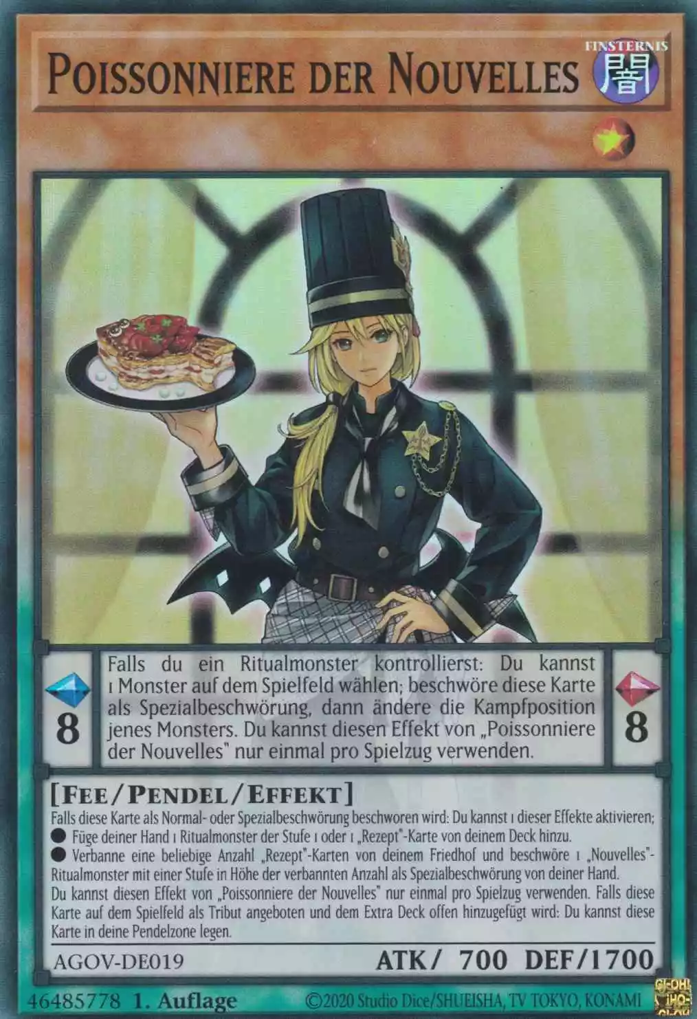 Poissonniere der Nouvelles AGOV-DE019 ist in Super Rare Yu-Gi-Oh Karte aus Age of Overlord 1.Auflage