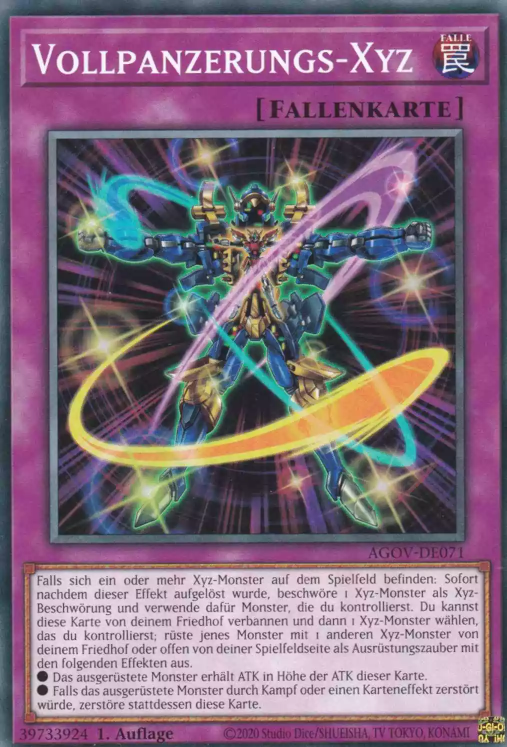 Vollpanzerungs-Xyz AGOV-DE071 ist in Common Yu-Gi-Oh Karte aus Age of Overlord 1.Auflage