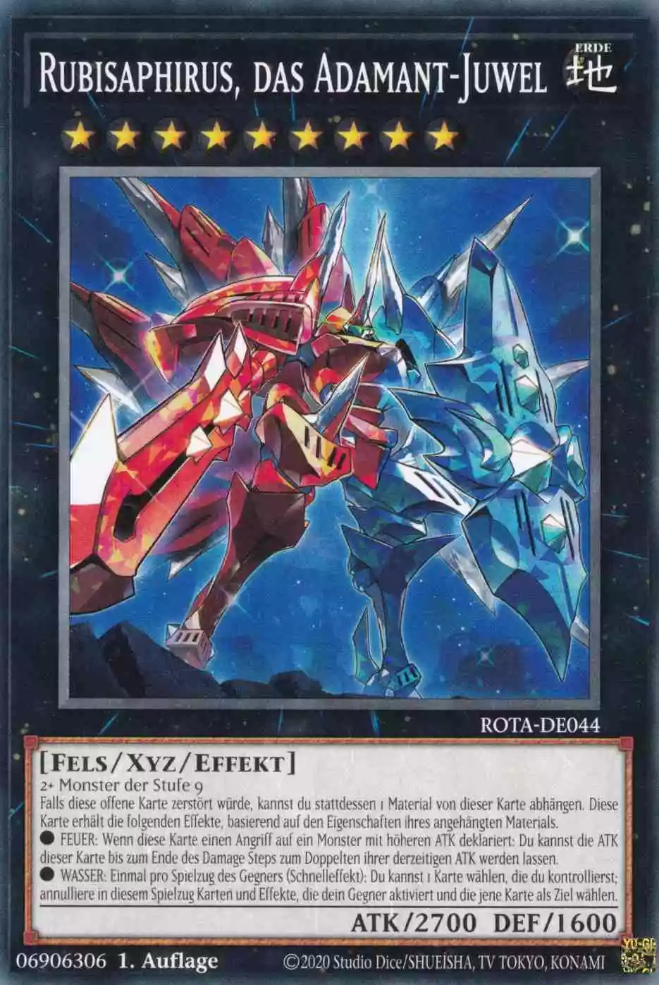 Rubisaphirus, das Adamant-Juwel ROTA-DE044 ist in Common Yu-Gi-Oh Karte aus Rage of the Abyss 1.Auflage