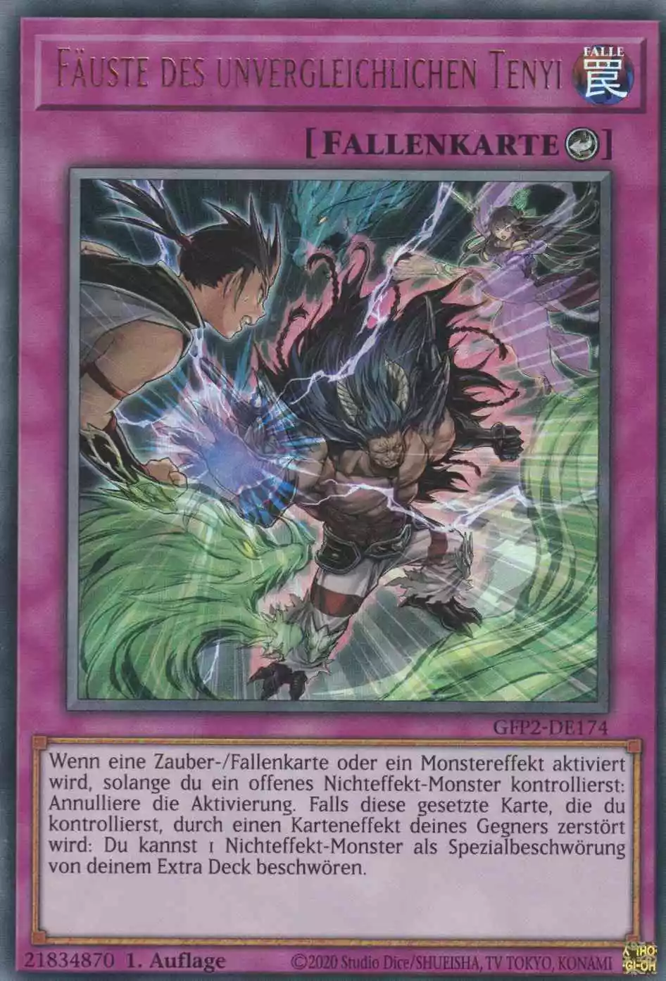 Fäuste des unvergleichlichen Tenyi GFP2-DE174 ist in Ultra Rare Yu-Gi-Oh Karte aus Ghosts from the Past The 2nd Haunting 1.Auflage