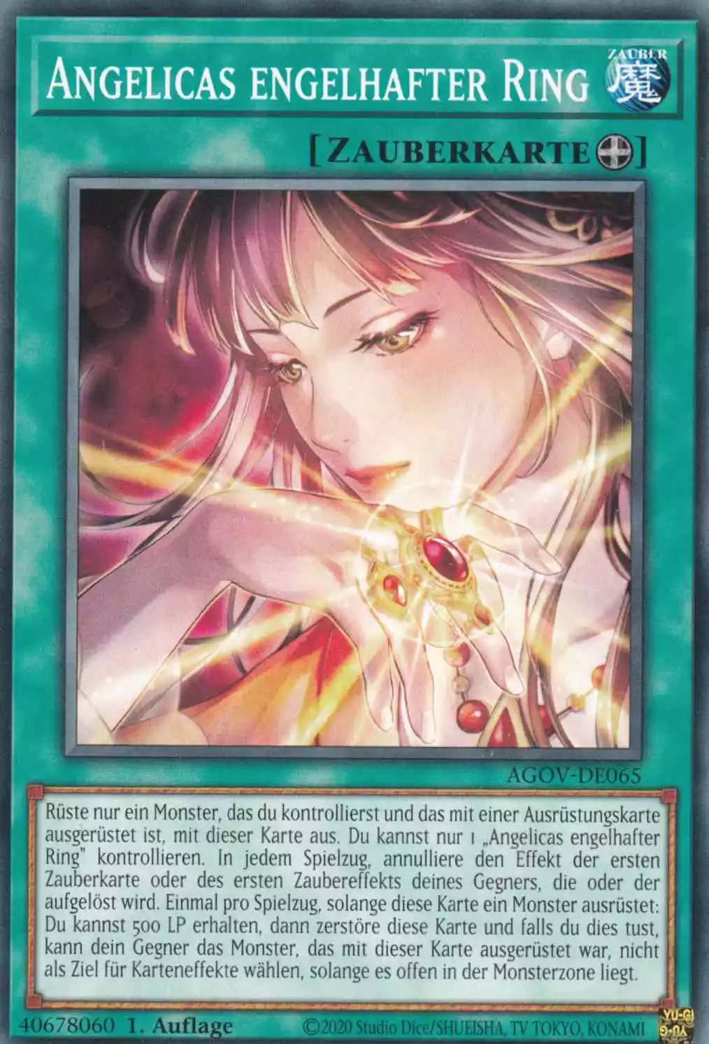 Angelicas engelhafter Ring AGOV-DE065 ist in Common Yu-Gi-Oh Karte aus Age of Overlord 1.Auflage