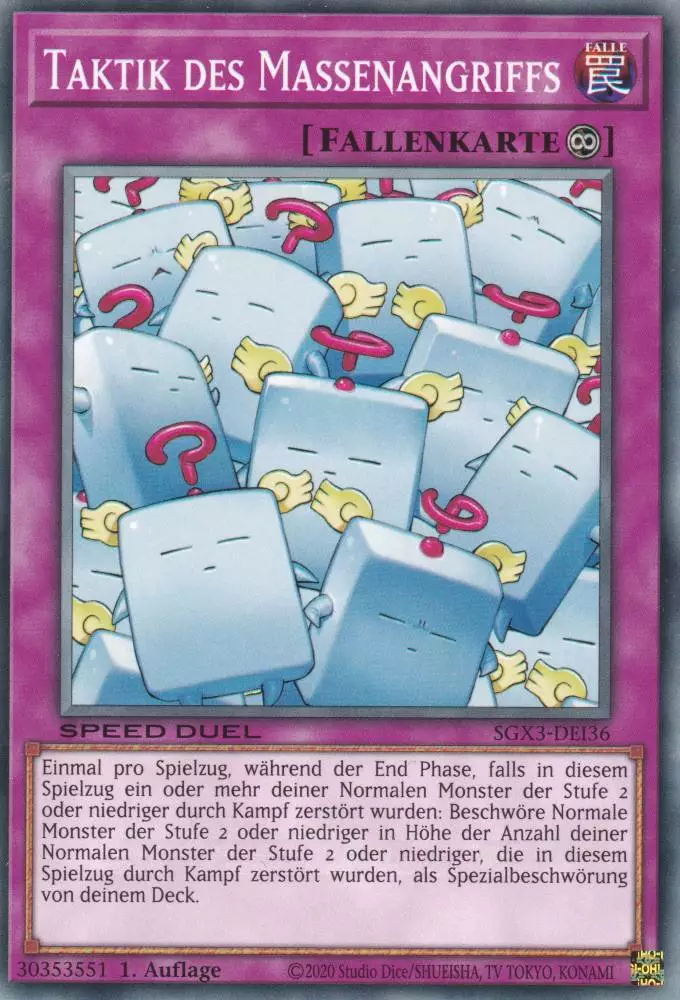Taktik des Massenangriffs SGX3-DEI36 ist in Common Yu-Gi-Oh Karte aus Speed Duel GX: Duelists of Shadows 1.Auflage