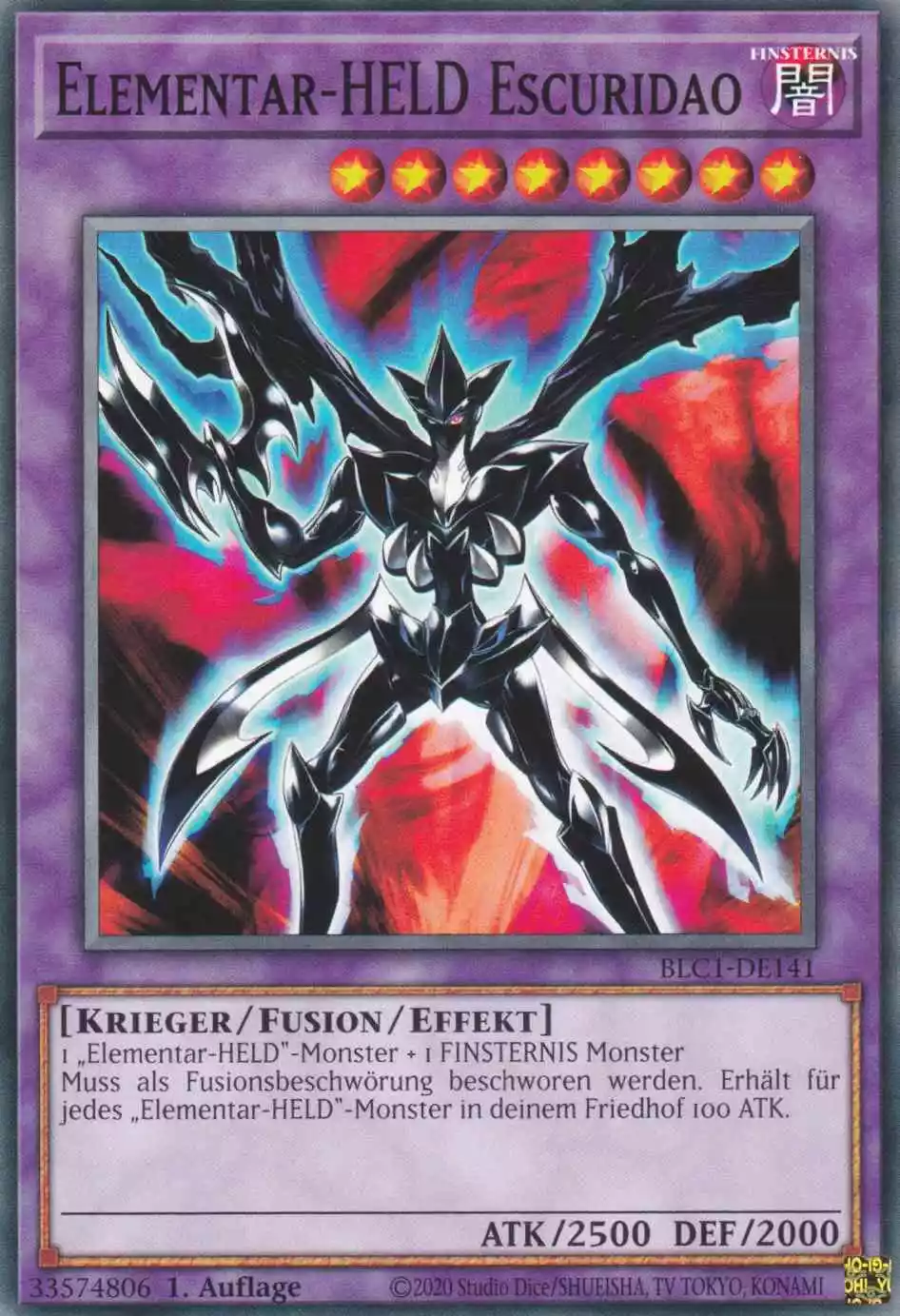 Elementar-HELD Escuridao BLC1-DE141 ist in Common Yu-Gi-Oh Karte aus Battles of Legend Chapter 1 1.Auflage