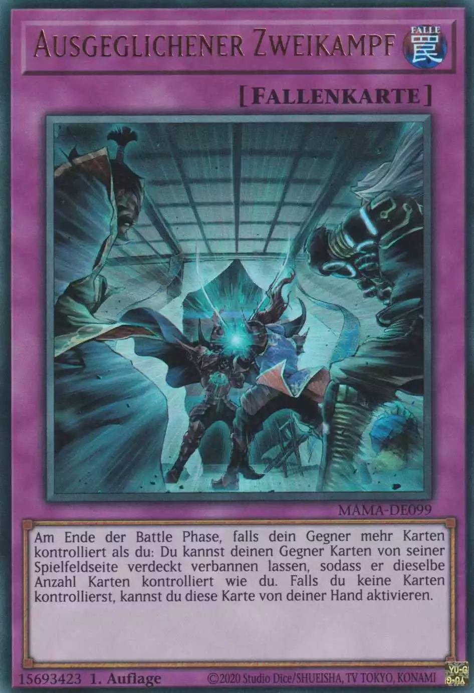 mama-de099-ausgeglichener-zweikampf-ultra-rare-magnificent-mavens Ausgeglichener Zweikampf MAMA-DE099 ist in Ultra Rare Yu-Gi-Oh Karte aus Magnificent Mavens 1.Auflage