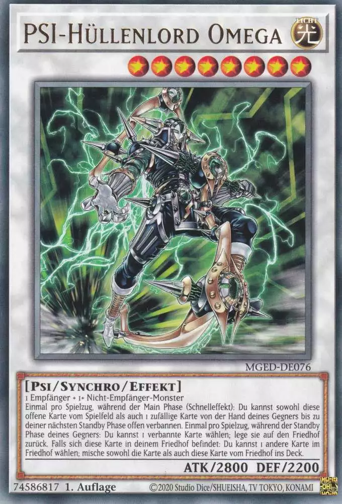 PSI-Hüllenlord Omega MGED-DE076 ist in Rare Yu-Gi-Oh Karte aus Maximum Gold El Dorado 1.Auflage