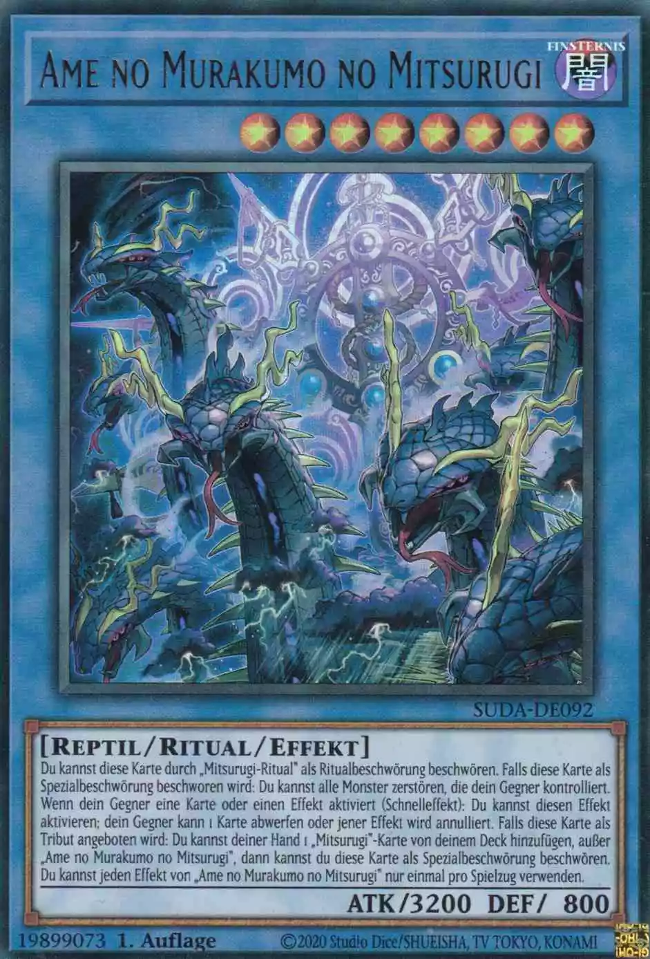 Ame no Murakumo no Mitsurugi SUDA-DE092 ist in Ultra Rare Yu-Gi-Oh Karte aus Supreme Darkness 1.Auflage