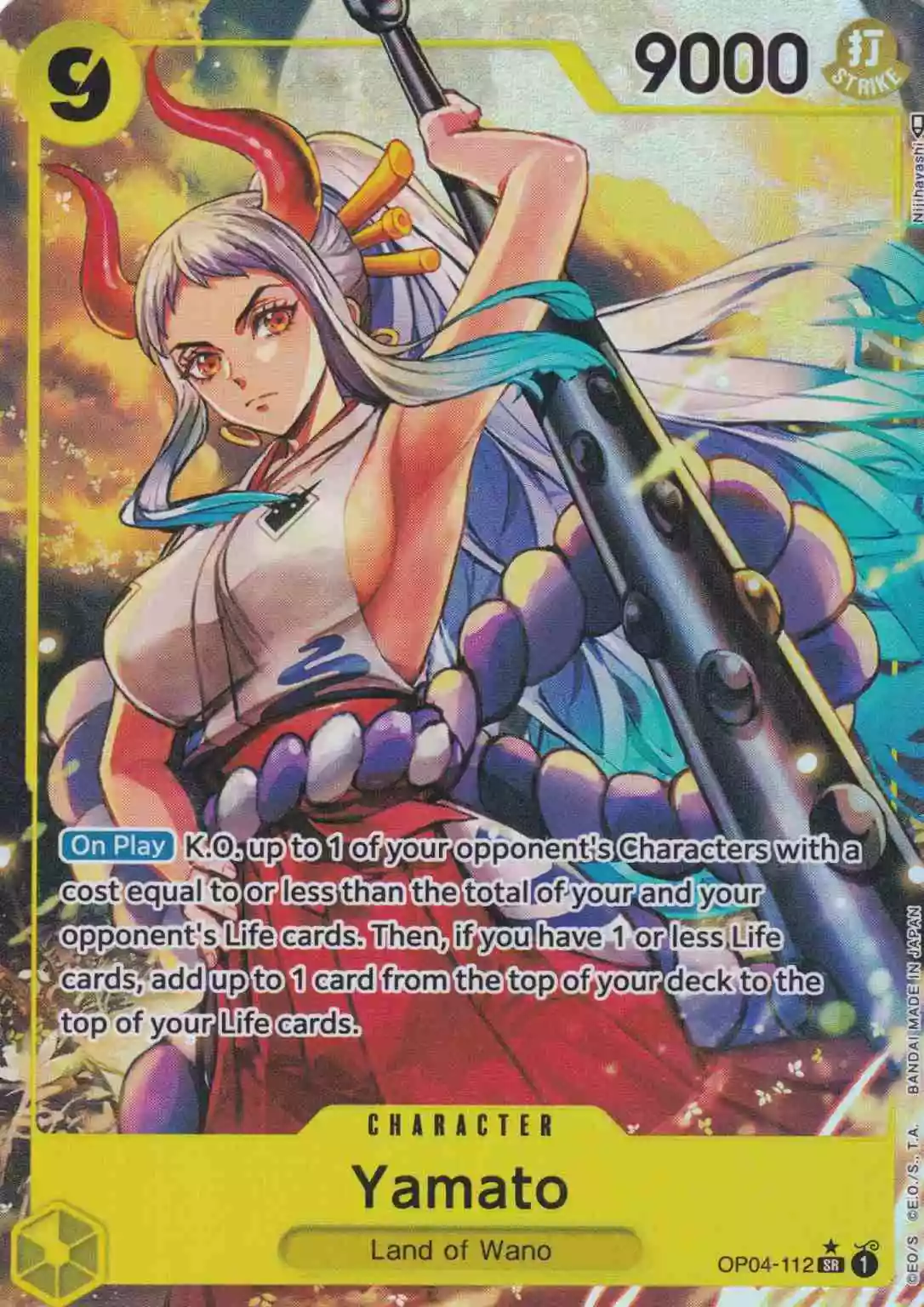 op04-112-a-yamato-super-rare-kingdoms-of-intrigue Yamato OP04-112 ist in Super Rare. Die One Piece Karte ist aus Kingdoms Of Intrigue in Parallel Alternative Art.