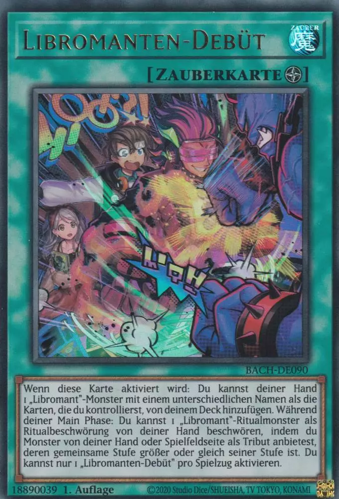 Libromanten-Debüt BACH-DE090 ist in Ultra Rare Yu-Gi-Oh Karte aus Battle of Chaos 1.Auflage