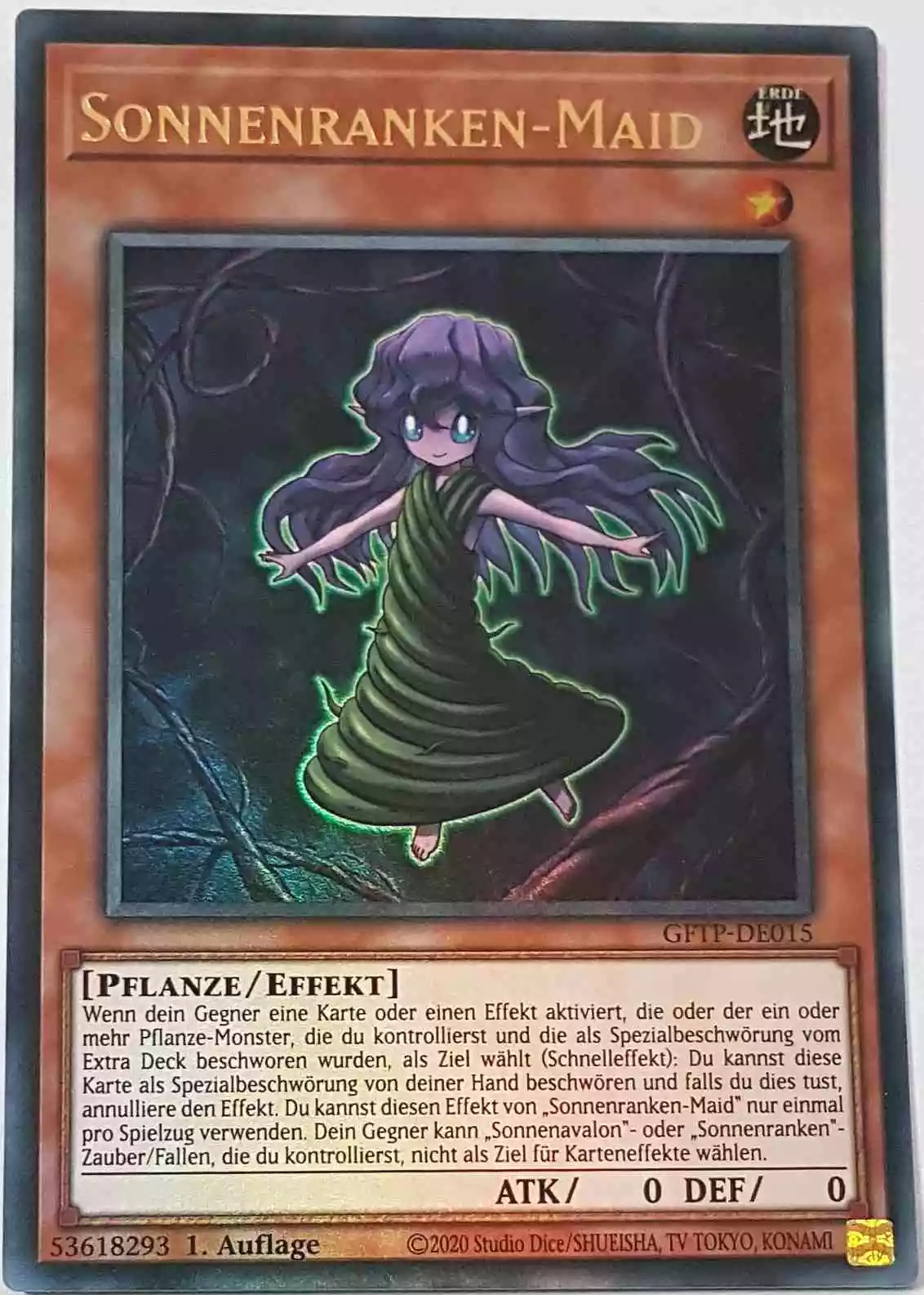 Sonnenranken-Maid GFTP-DE015 ist in Ultra Rare Yu-Gi-Oh Karte aus Ghost From The Past 1.Auflage