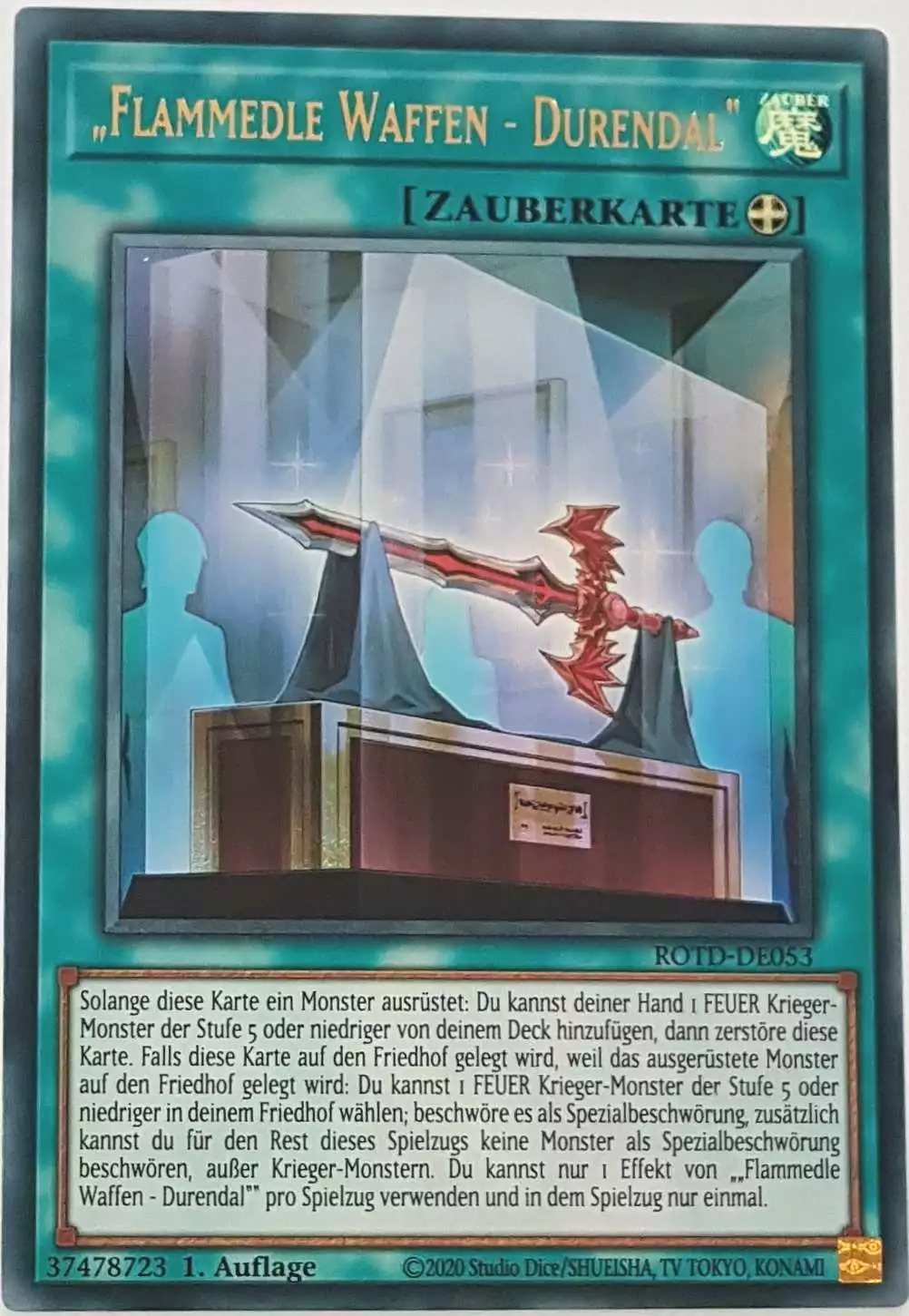 „Flammedle Waffen - Durendal“ ROTD-DE053 ist in Ultra Rare Yu-Gi-Oh Karte aus Rise of the Duelist 1.Auflage