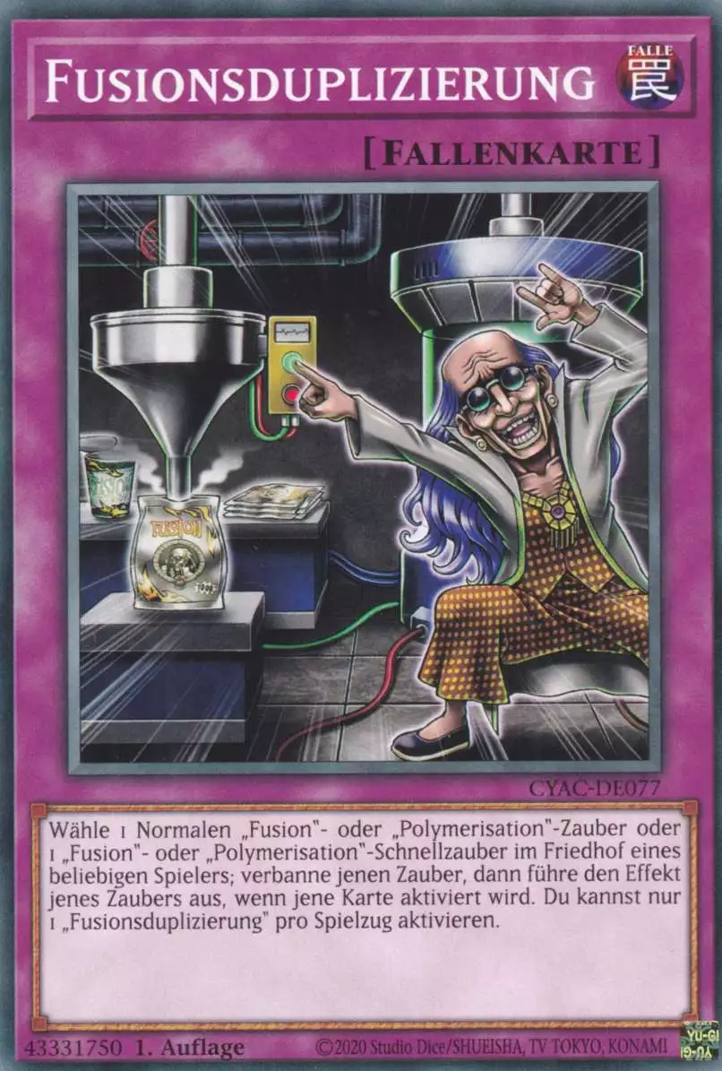 Fusionsduplizierung CYAC-DE077 ist in Common Yu-Gi-Oh Karte aus Cyberstorm Access 1.Auflage