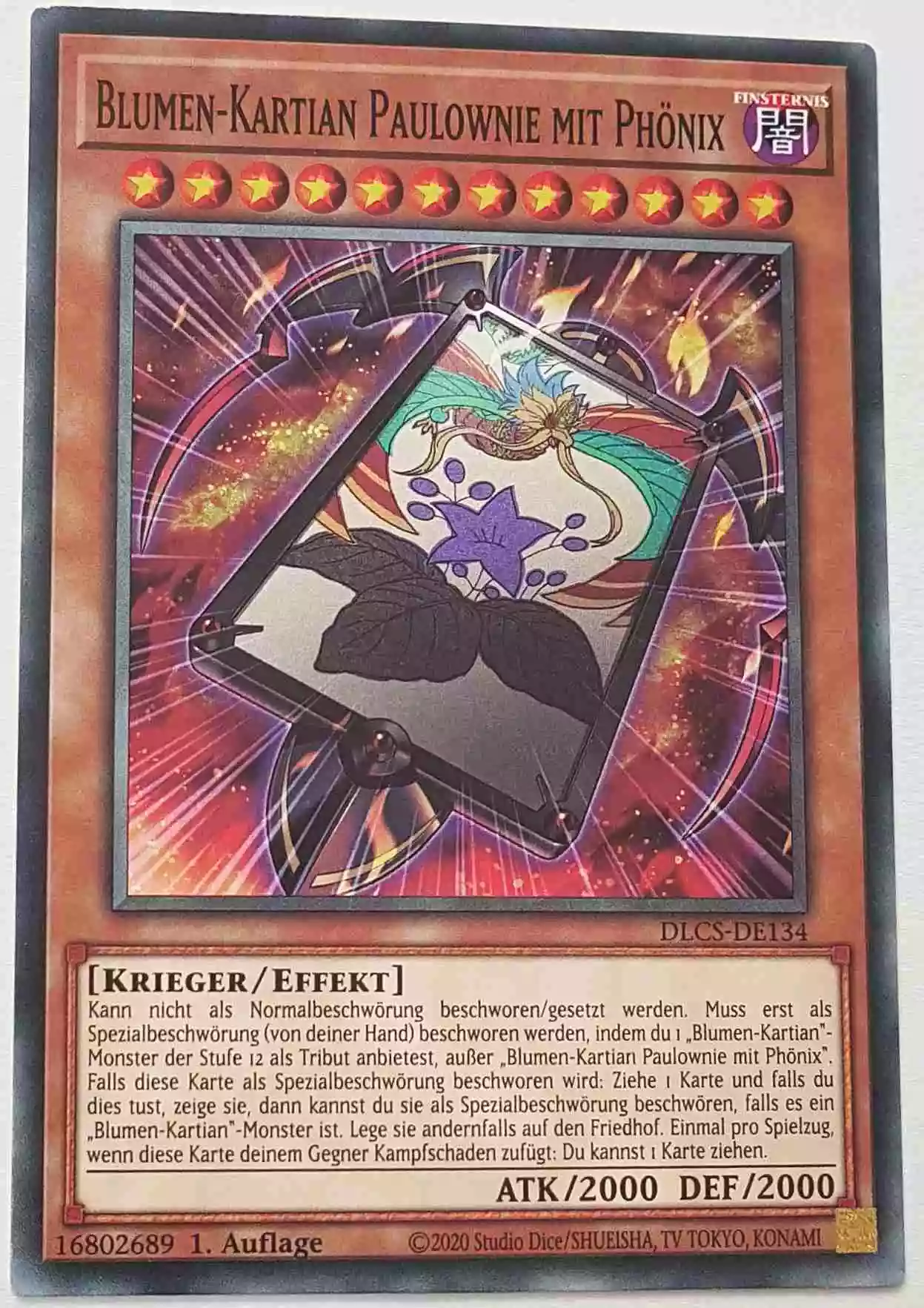 Blumen-Kartian Paulownie mit Phönix DLCS-DE134 ist in Common Yu-Gi-Oh Karte aus Dragons of Legend The Complete Series 1.Auflage