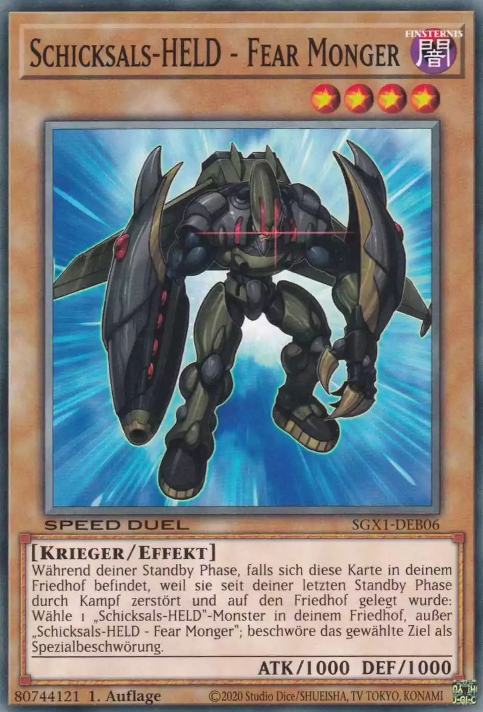 Schicksals-HELD - Fear Monger SGX1-DEB06 ist in Common Yu-Gi-Oh Karte aus Speed Duel GX Duel Academy Box 1.Auflage