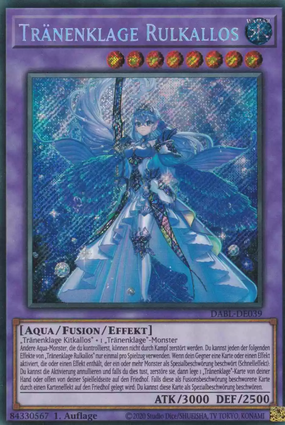 Tränenklage Rulkallos DABL-DE039 ist in Secret Rare Yu-Gi-Oh Karte aus Darkwing Blast 1.Auflage