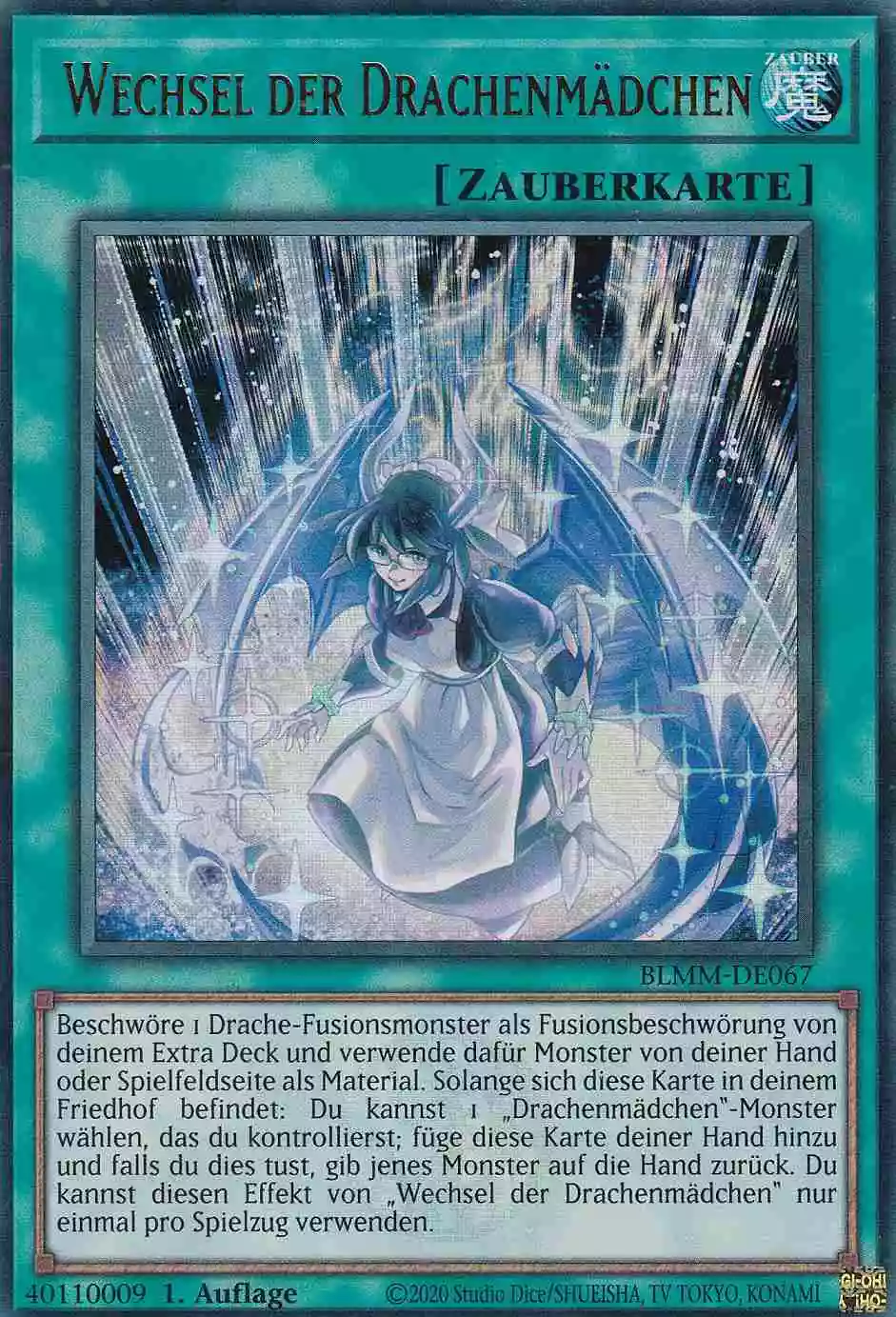 Wechsel der Drachenmädchen BLMM-DE067 ist in Ultra Rare Yu-Gi-Oh Karte aus Battles of Legend Monster Mayhem 1.Auflage