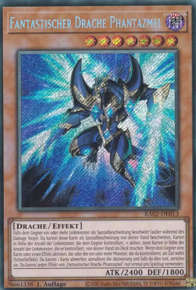 Fantastischer Drache Phantazmei RA02-DE013 ist in Secret Rare Yu-Gi-Oh Karte aus 25th Anniversary Rarity Collection 2 1.Auflage