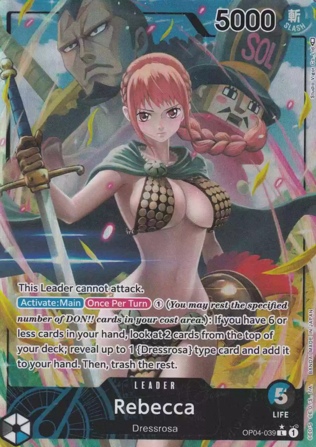 op04-039-a-rebecca-leader-kingdoms-of-intrigue Rebecca OP04-039 ist in Leader. Die One Piece Karte ist aus Kingdoms Of Intrigue in Parallel Alternative Art.