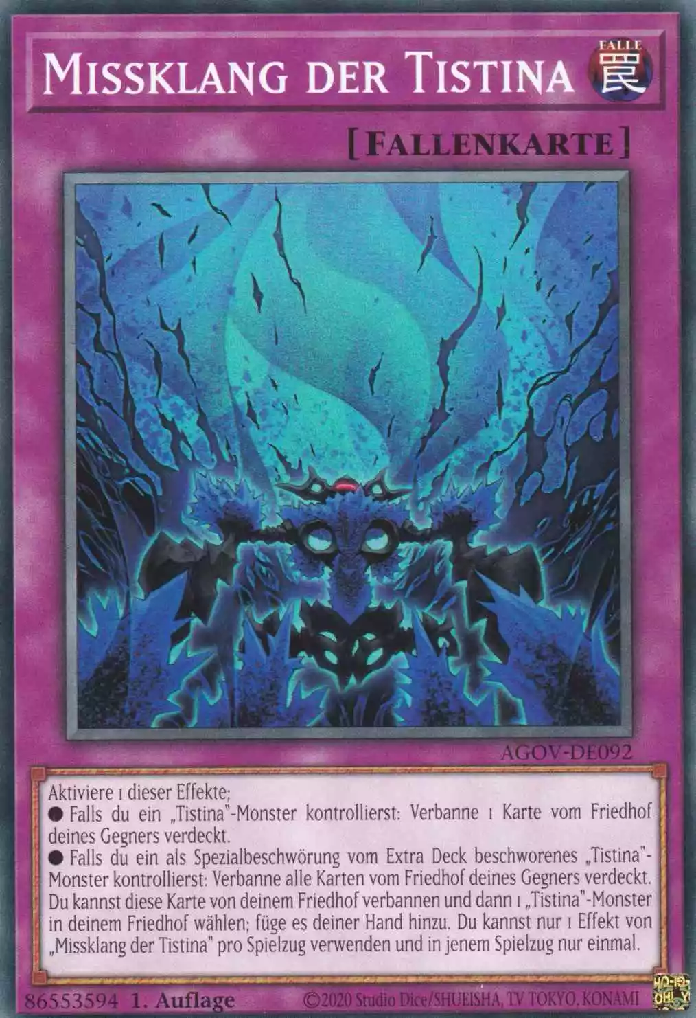 Missklang der Tistina AGOV-DE092 ist in Common Yu-Gi-Oh Karte aus Age of Overlord 1.Auflage